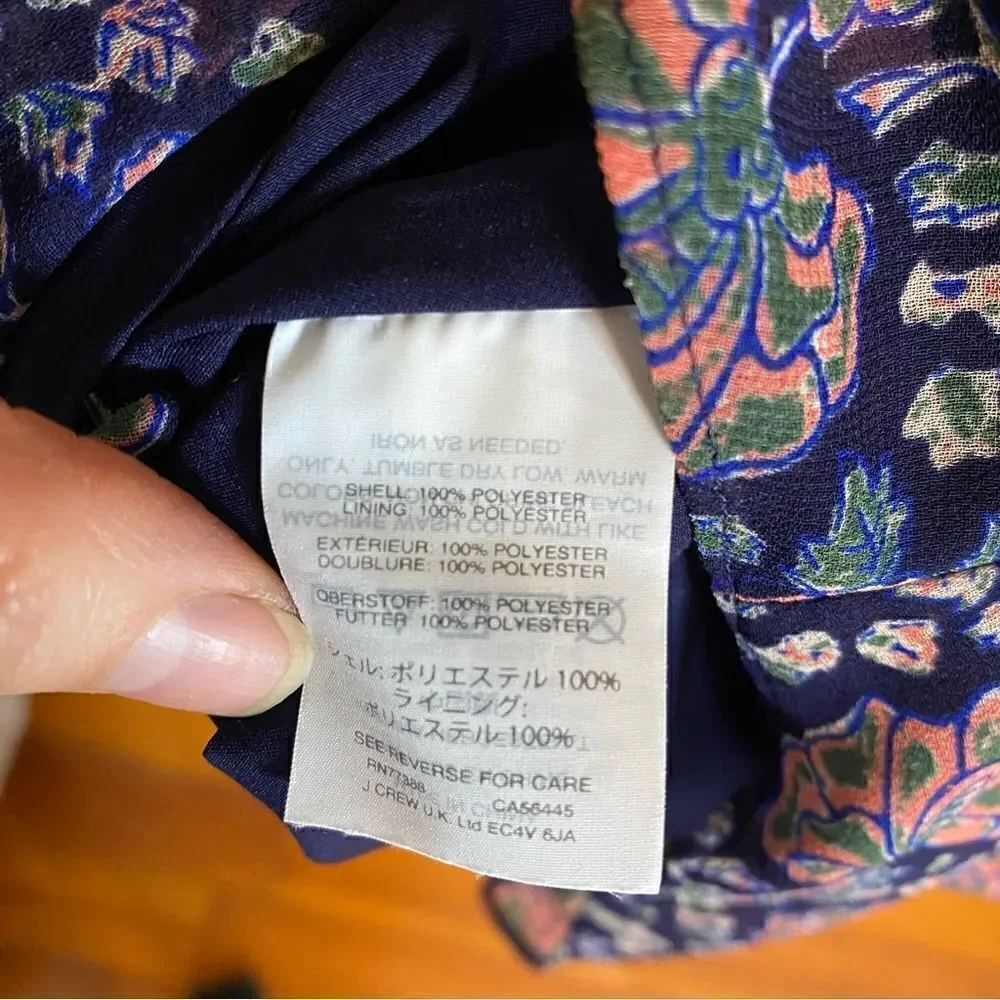 Madewell Navy Orchard Flutter-Sleeve Dress in Fan Floral Mix Size 2